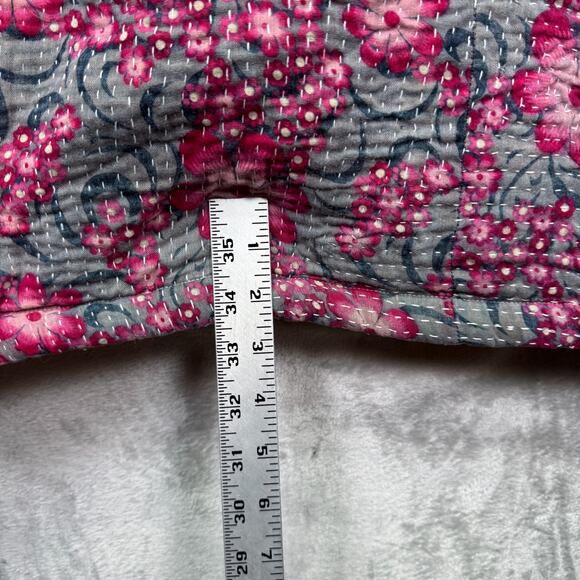 Earthbound Trading Co Quilted Jacket Women Japanese India Floral Cotton S/M - Picture 11 of 13